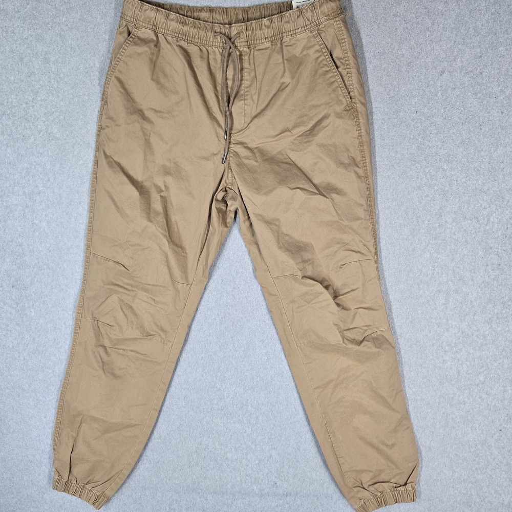 No Boundaries Men Pants M (32-34) Khaki Joggers Jogger Twill Pant Stretch NWT